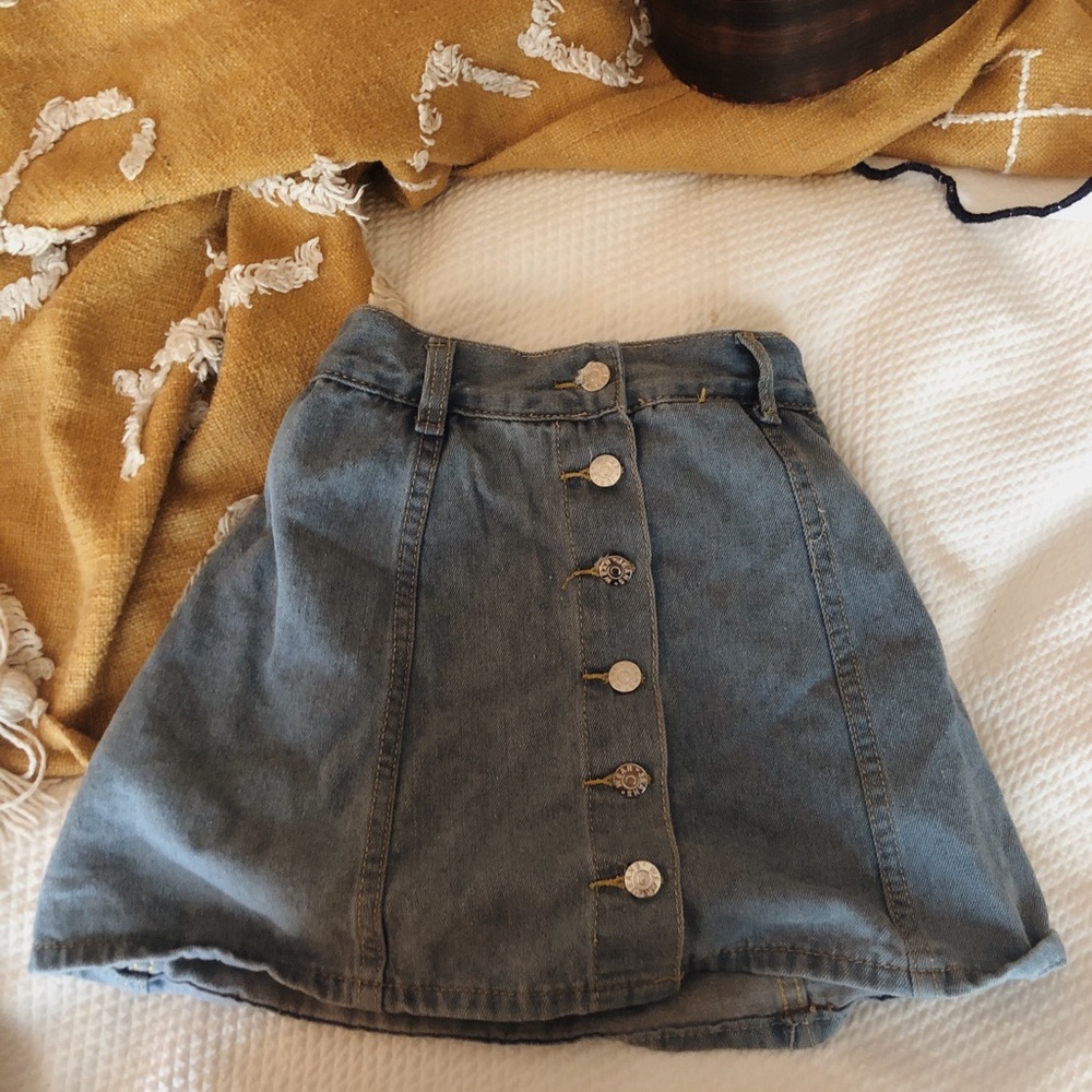 High Rise denim skirt